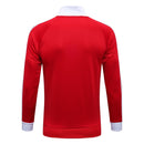 Conjunto Manchester United Zíper Longo Vermelho e Branco