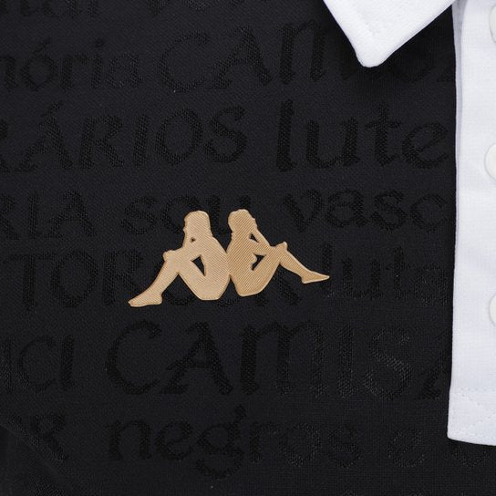 Camisa Vasco III 23/24 s/n° Jogador Kappa Feminina - Preto+Branco