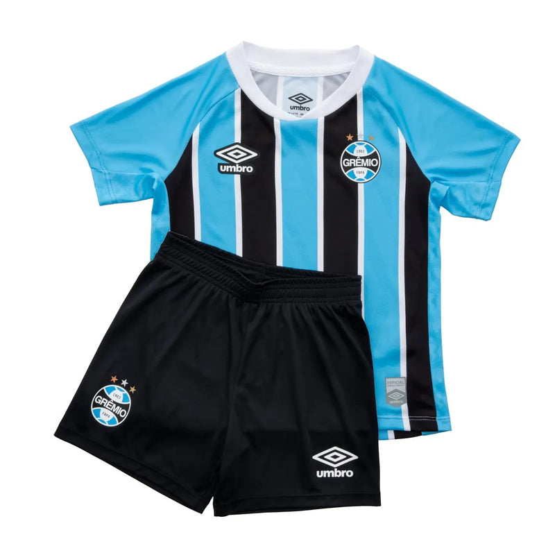 Kit Grêmio I Tricolor Infantil Umbro 25/26