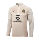 Conjunto AC Milan Zíper Curto Treino Bege