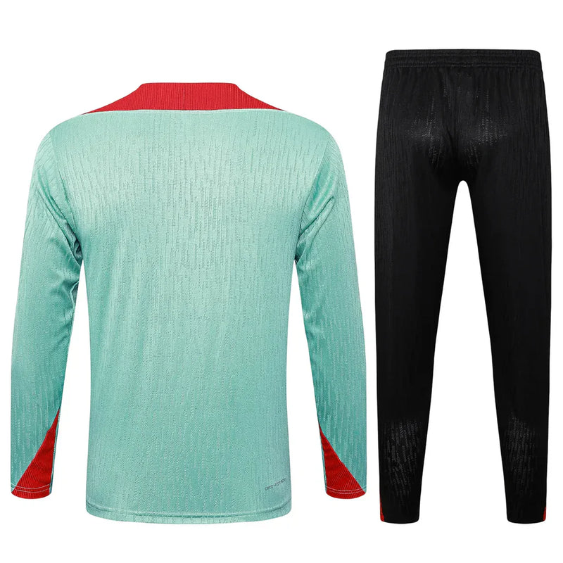 Conjunto Liverpool Zíper Curto Treino Verde Água 24/25