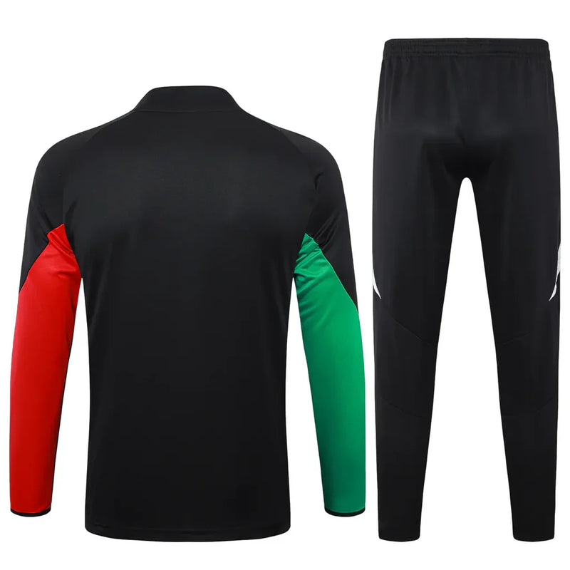 Conjunto Arsenal Zíper Curto Treino Preto 24/25