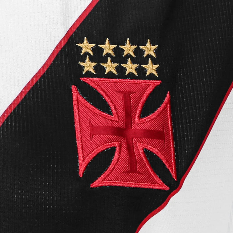 Camisa Vasco II 24/25 s/n° Jogador Kappa Manga Longa - Branco+Preto
