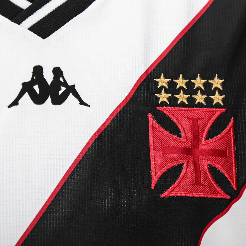 Camisa Vasco II 24/25 s/n° Jogador Kappa Manga Longa - Branco+Preto