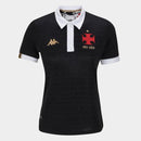 Camisa Vasco III 23/24 s/n° Jogador Kappa Feminina - Preto+Branco