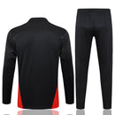 Conjunto AC Milan Zíper Curto Treino Preto